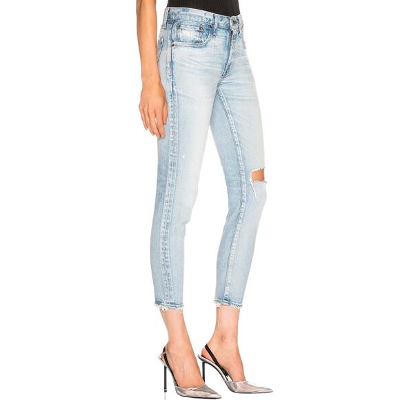 Moussy Vintage Vivian Skinny Jean Distressed In Light Wash Cropped Japan Size 25 - Picture 4 of 16